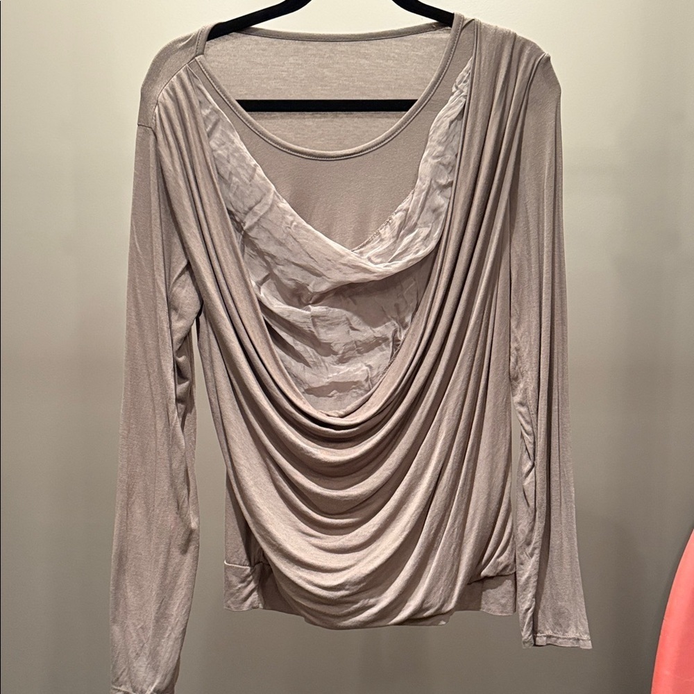 Elegant Draped Beige Top